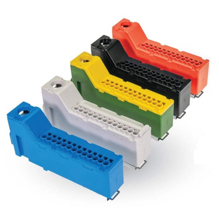 Listwa zaciskowa LZB bezgwintowa 14-torowa 63A Pawbol kolory