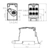 Blok rozdzielczy SPLIT 125A 8 przewodów (7x2,5-16mm2 + 2x10-35mm2) Pawbol wymiary