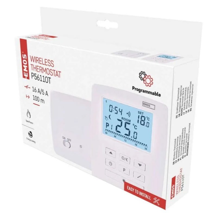 Programowalny termostat pokojowy bezprzewodowy z OpenTherm EMOS P5611OT opakowanie