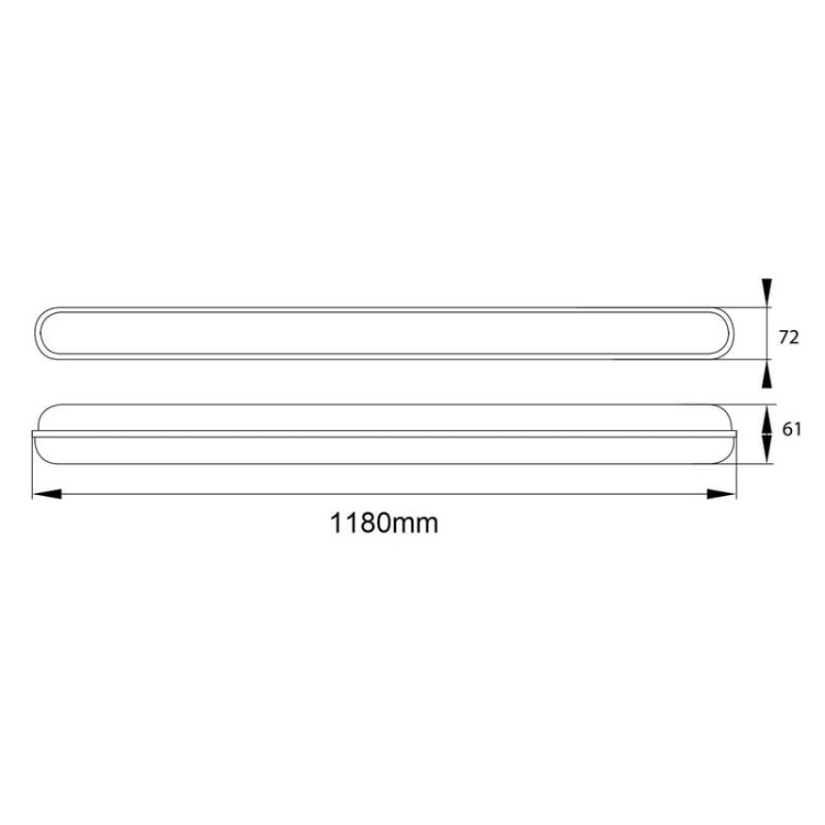 Oprawa hermetyczna LED BALWIR 33W 4950lm 4000K IP65 L120cm Bemko wymiary