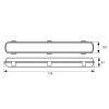 Oprawa hermetyczna L60cm + 2x tuba LED 18W 4000K 1800lm IP65 Ecolight wymiary
