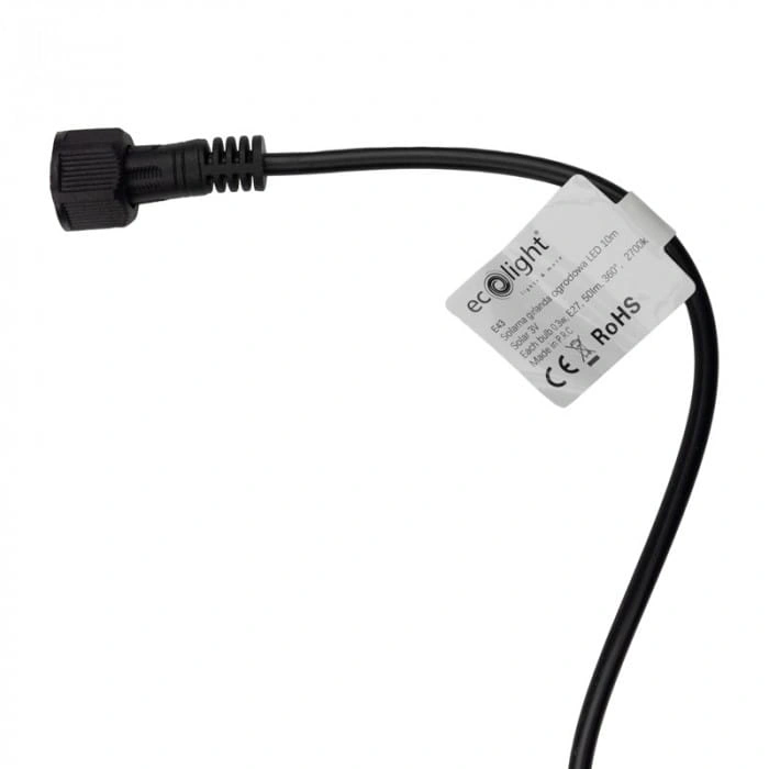 Girlanda solarna 10x E27 0,3W 2700K 50lm 10m IP44 Ecolight etykieta