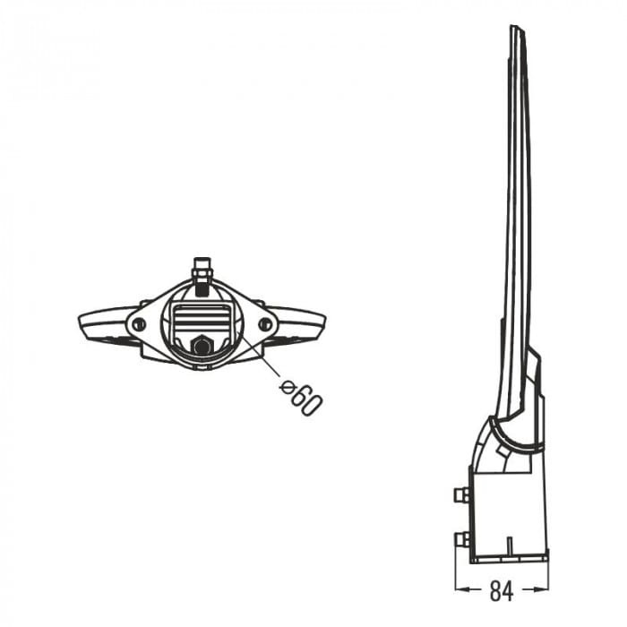 Oprawa uliczna LED PREMIUM 100W 6500K 13000lm IP65 szara Ecolight EC20406 schemat