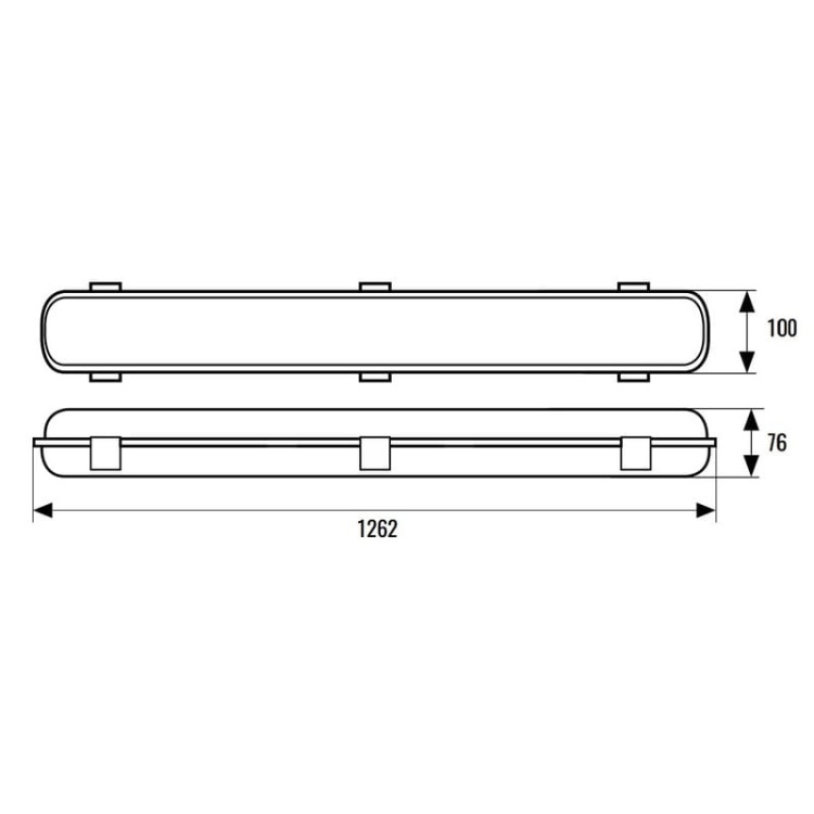 Oprawa hermetyczna pod dwie świetlówki T8 LED 120cm IP65 Ecolight wymiary