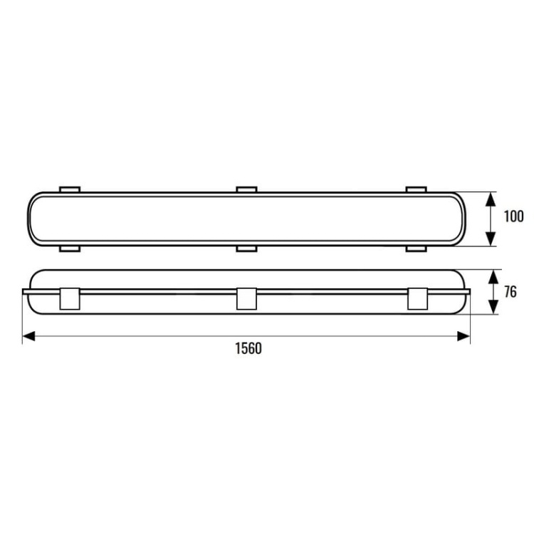 Oprawa hermetyczna pod dwie świetlówki T8 LED 150cm IP65 Ecolight wymiary