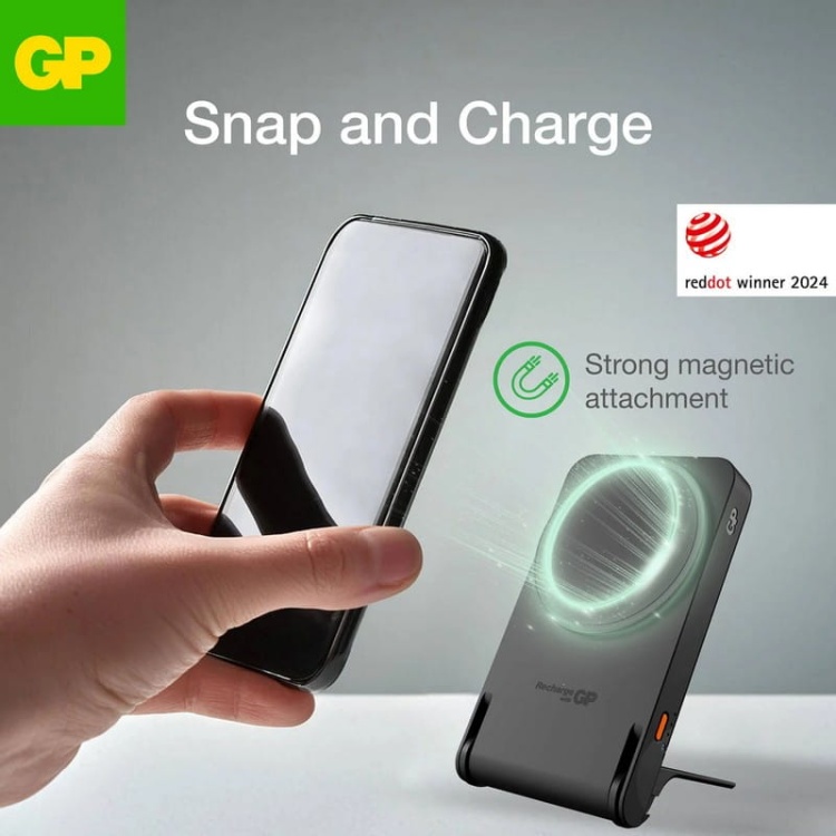 Powerbank Q05B z funkcją ładowania indukcyjnego 5000mAh 20W czarny GP magsafe