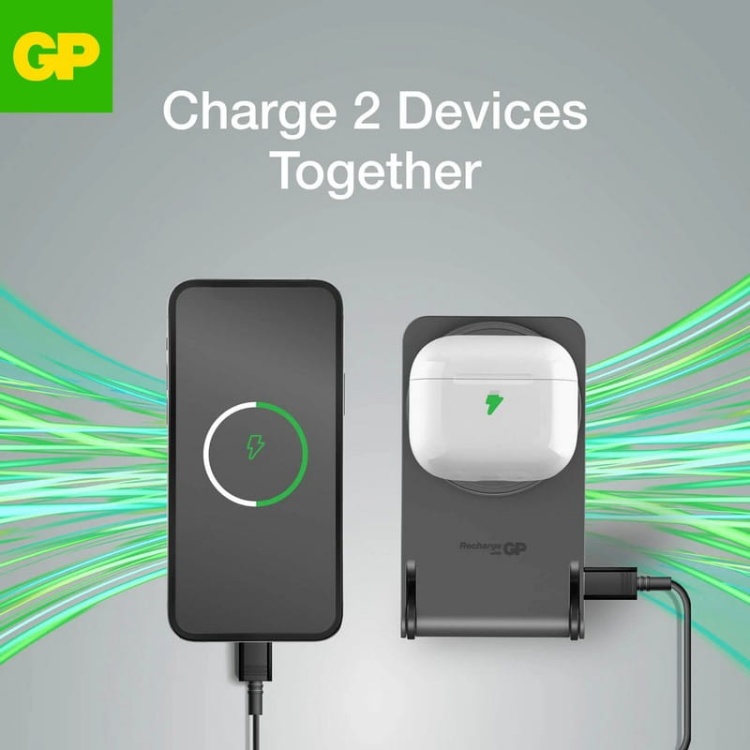 Powerbank Q05B z funkcją ładowania indukcyjnego 5000mAh 20W czarny GP ładowanie