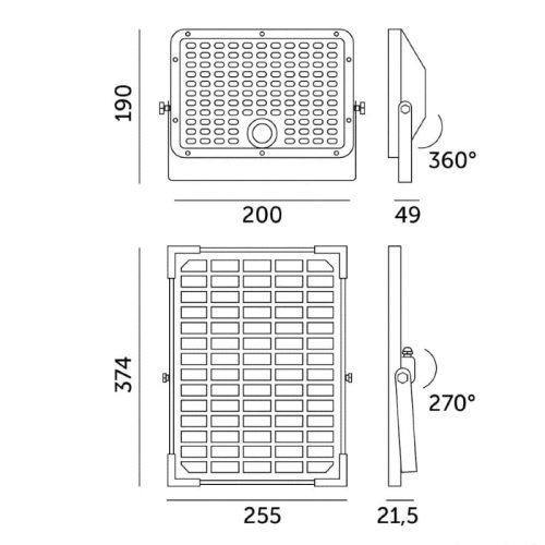 Naświetlacz solarny LED z panelem 30W 3000K/4000K 4800lm  SOLAR MHCS Kobi