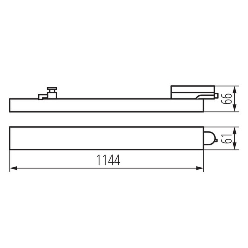Oprawa LTL LED na szynoprzewód TEAR 38W 5000-5325lm CCT regulowana biała Kanlux 38392 wymiary