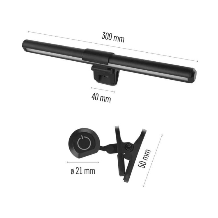 Lampka biurkowa LED MIA 5,6W CCT 150lm czarna IP20 EMOS wymiary