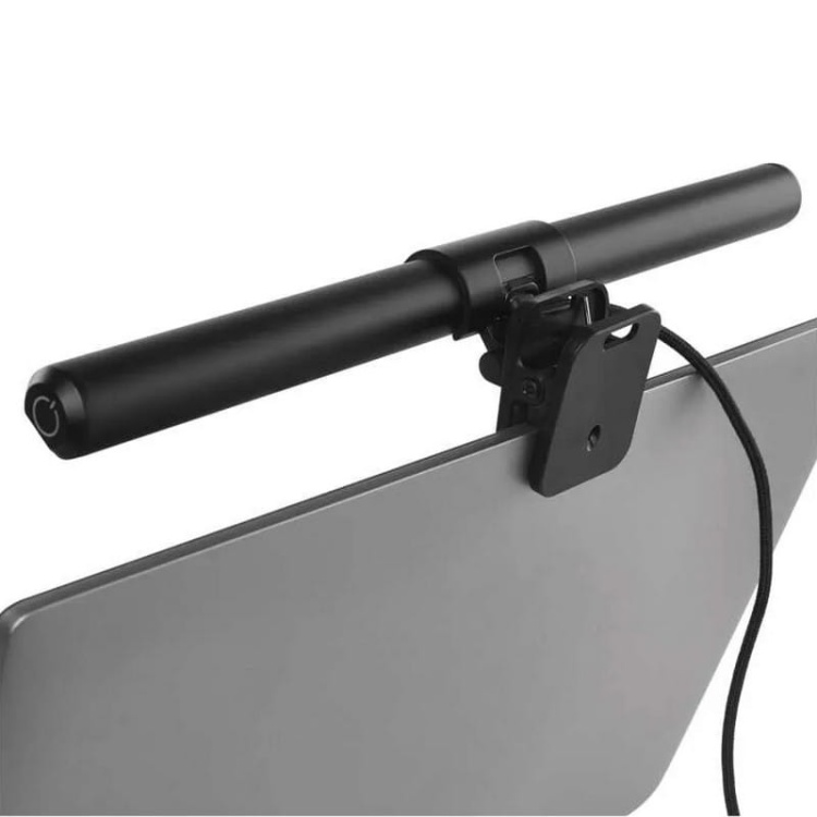 Lampka biurkowa LED MIA 5,6W CCT 150lm czarna IP20 EMOS na monitorze