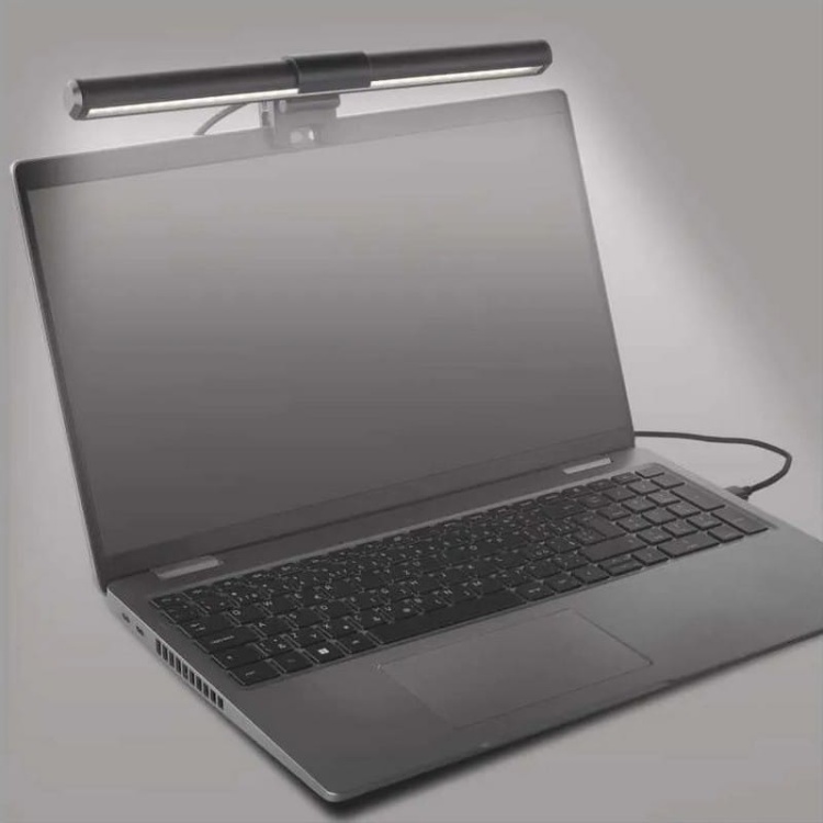 Lampka biurkowa LED MIA 5,6W CCT 150lm czarna IP20 EMOS aranżacja laptop