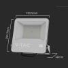 Naświetlacz LED FLOODLIGHT 200W 22960lm 4000K czarny IP65 VT-44201 wymiary