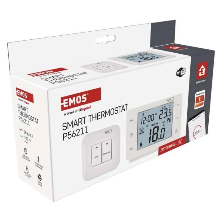 Inteligentny termostat pokojowy bezprzewodowy GoSmart z WiFi EMOS P56211 opakowanie vol2