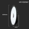 Oprawa LED high bay 150W b.neutralna 4000K 17300lm samsung chip IP65 VT-156S wymiary