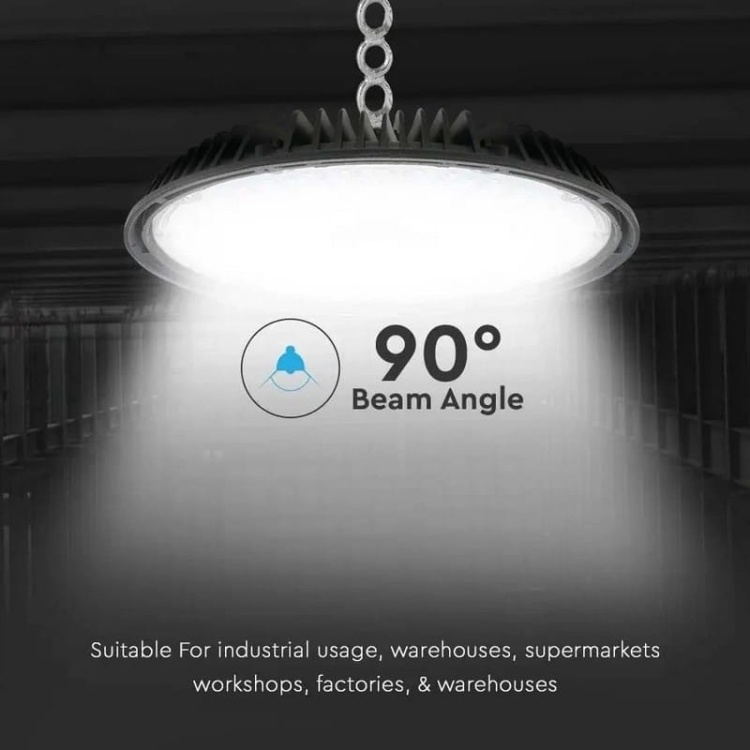 Oprawa LED high bay 150W b.neutralna 4000K 17300lm samsung chip IP65 VT-156S kąt 90st