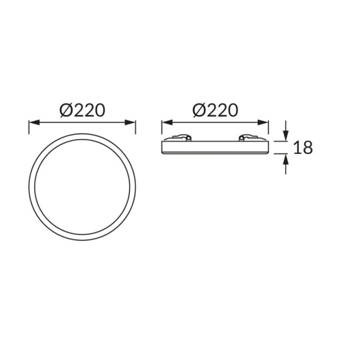 Plafoniera LED OLGA C 18W 1780lm CCT 120° ∅220mm czarna IP20 STRÜHM