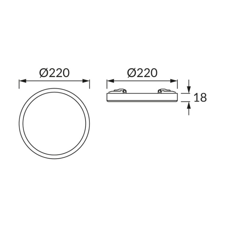 Plafoniera LED OLGA C 18W 1780lm CCT 120° ∅220mm czarna IP20 STRÜHM