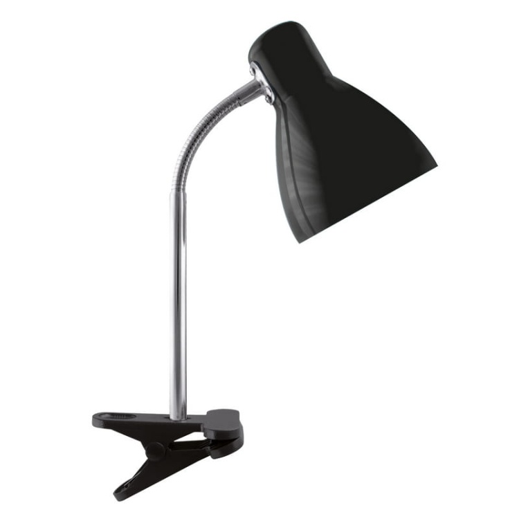 Lampka biurkowa KATI CLIP E27 max 15W IP20 czarna STRÜHM