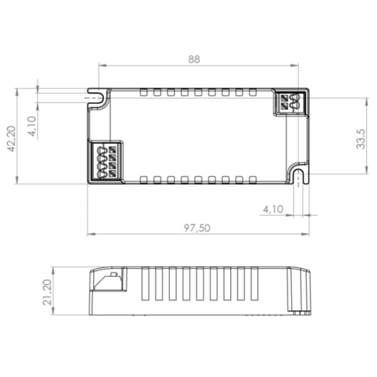 Xitanium 20W/m 0.15-0.5A 54V S TD 230V wymiary