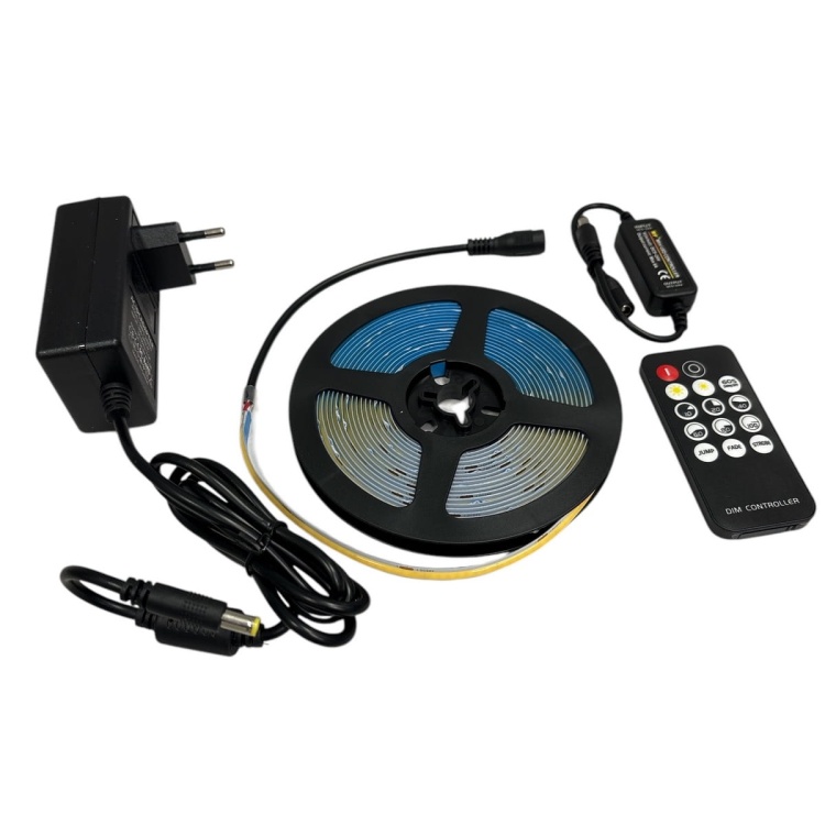 Zestaw taśma LED COB 6000K 5m 35W 24V ze sterownikiem RF IP20