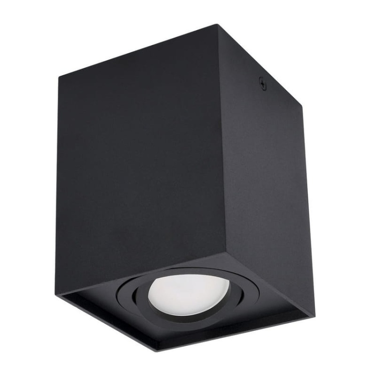 Oprawa natynkowa ORTAL 50W GU10 regulowana czarna kwadrat BEMKO