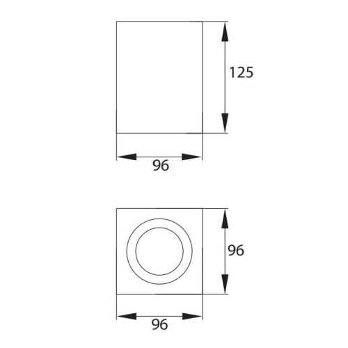 Oprawa natynkowa ORTAL 50W GU10 regulowana czarna kwadrat BEMKO wymiary
