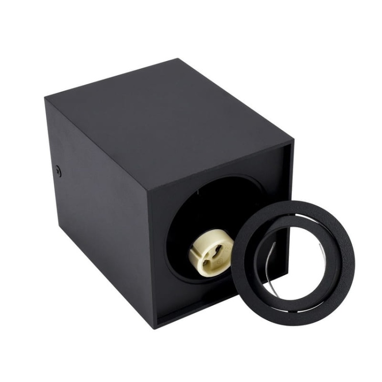 Oprawa natynkowa ORTAL 50W GU10 regulowana czarna kwadrat BEMKO gwint