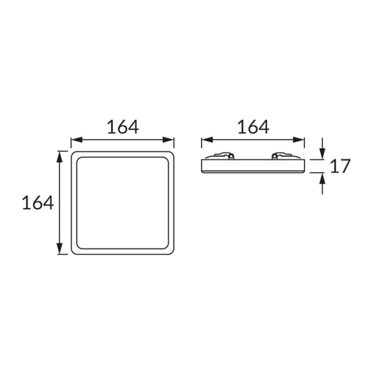 Plafoniera LED OLGA D 12W 1150lm 120° CCT czarny IP20 STRÜHM wymiary