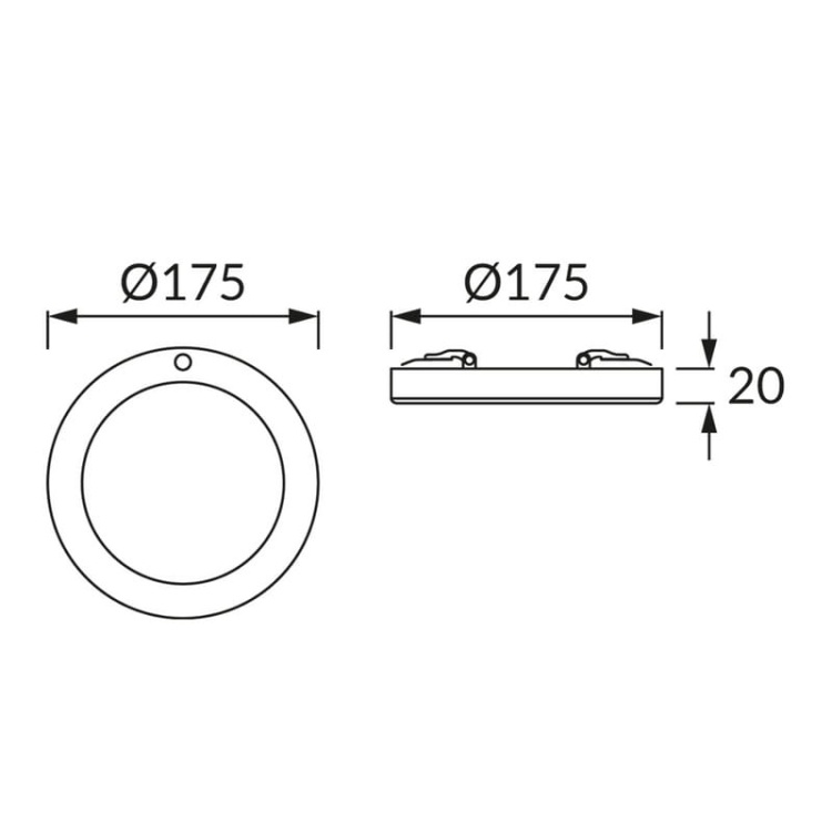 Plafoniera LED OLGIERD C MVS 12W 1010lm 120° CCT biała IP20 STRÜHM wymiary
