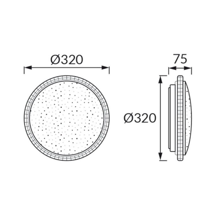 Plafoniera PRYZMA LED C 16W 1290lm CCT okrągła Ø320mm biała IP20 STRÜHM wymiary