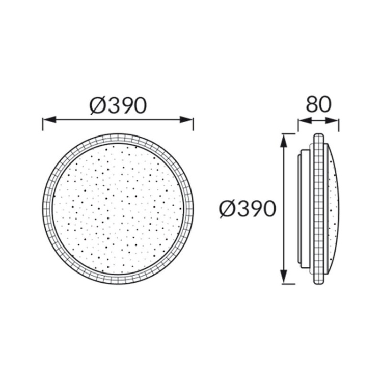 Plafoniera PRYZMA LED C 24W 1930lm CCT okrągła Ø390mm biała IP20 STRÜHM wymiary