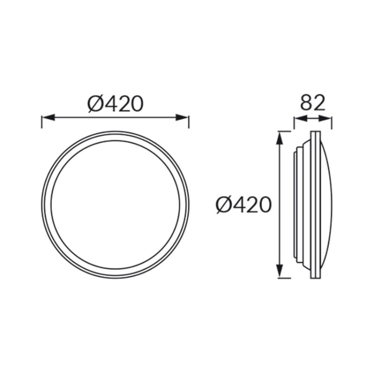 Plafoniera FIESTA LED C 24W 1380lm CCT okrągła Ø420mm czarno-złota IP20 STRÜHM wymiary