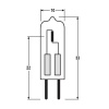 Żarówka halogenowa G4 20W 2800K 300lm 12V CRI=100 HALOSTAR STARLITE Osram wymiary