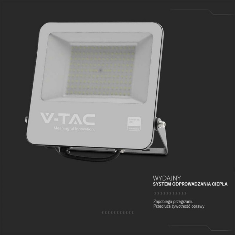 Naświetlacz LED FLOODLIGHT 150W 24000lm 4000K 160lm/W czarny IP65 info