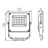 Naświetlacz LED ACETE 10W CCT 1080lm IP65 szary Kanlux 38490 wymiary