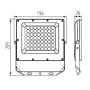 Naświetlacz LED ACETE 50W CCT 5400lm IP65 szary Kanlux 38493 wymiary