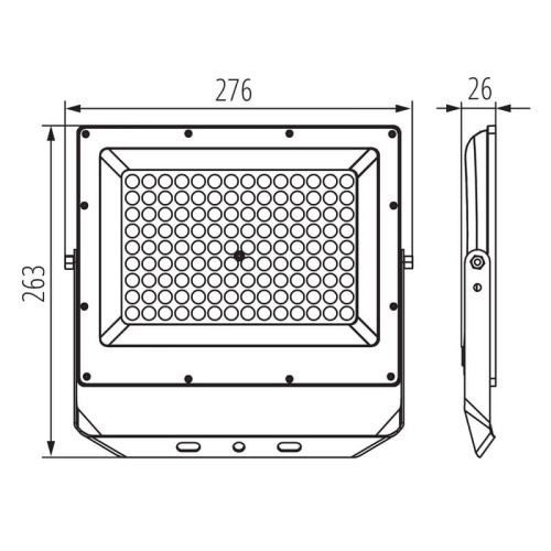 Naświetlacz LED ACETE 100W CCT 10800lm IP65 szary Kanlux 38494 wymiary