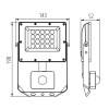 Naświetlacz LED ACETE SE 20W CCT 2160lm z czujnikiem ruchu IP44 szary Kanlux 38496 wymiary