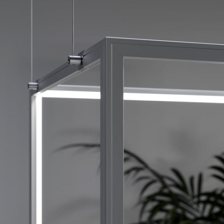 Profil LED 45-PLUS anodowany bez przesłony na mocowanikach