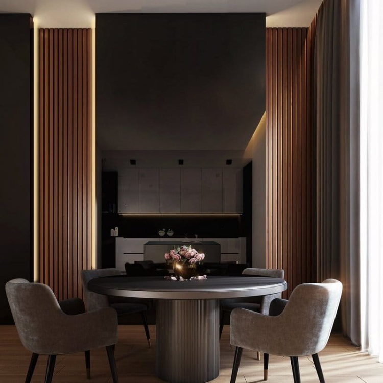 Profil LED 45-PLUS anodowany bez przesłony aranżacja salonu