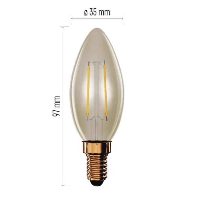 Żarówka LED Vintage świeczka / E14 / 2,5 W (20 W) / 225 lm / 225 lm / Ciepła biel