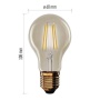 Żarówka LED Vintage A60 E27 2.5W=20W 225lm ciepła biel 2200K EMOS wymiary