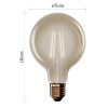 Żarówka LED Vintage G95 E27 4.5W=40W 420lm ciepła biel 2200K EMOS wymiary