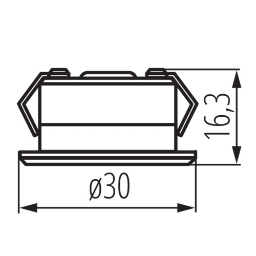 Miniaturowa oprawa IMBER LED 1W 4000K 40lm 12V IP65 biała Kanlux 23527 wymiary