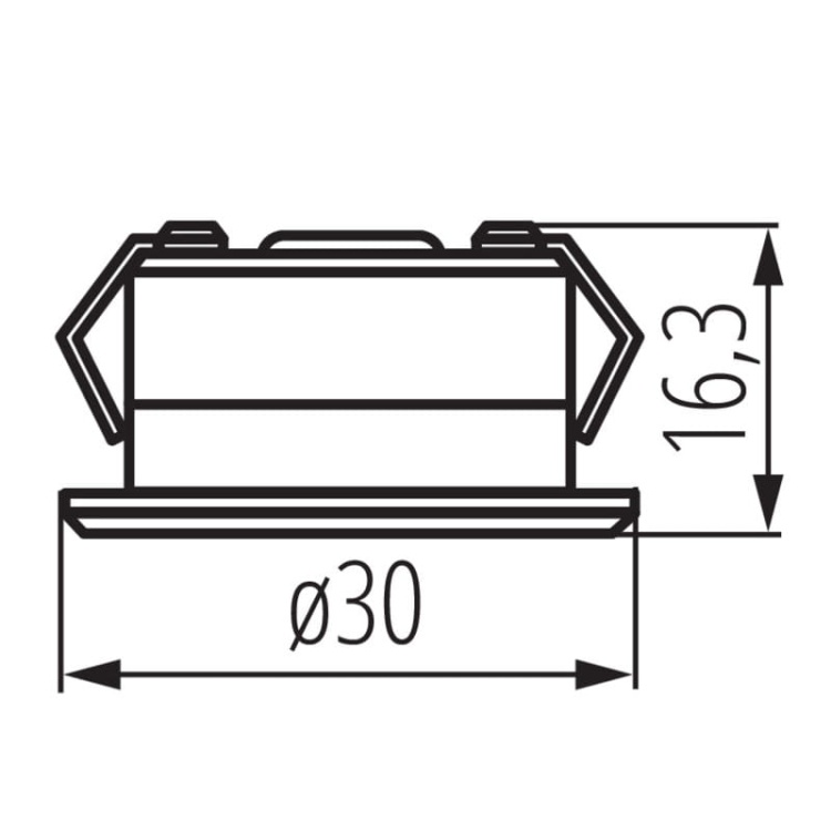 Miniaturowa oprawa IMBER LED 1W 3000K 40lm 12V IP65 biała Kanlux 23526 wymiary