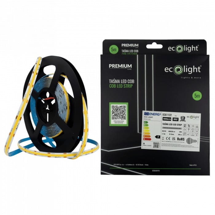 Taśma LED COB 24V 480 45W 4000K 1035lm IP67 5m Ecolight główne