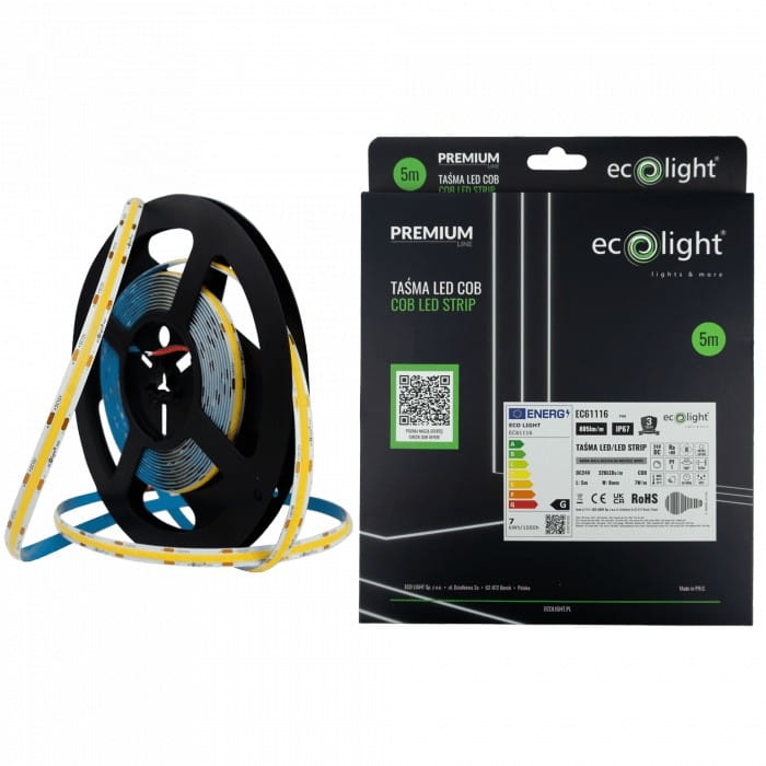 Taśma LED COB 24V 320 35W 4000K 805lm IP67 5m główne