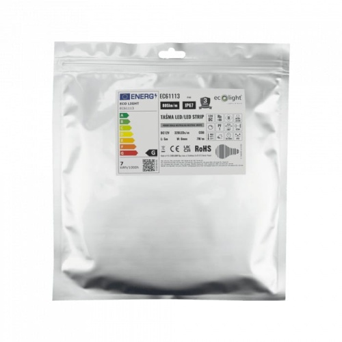 Taśma LED COB biała neutralna 12V 35W 805lm 320 IP67 5m PREMIUM zapakowana