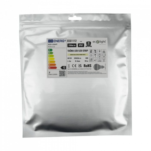 Taśma LED COB biała ciepła 12V 35W 735lm 320 IP67 5m PREMIUM zapakowana